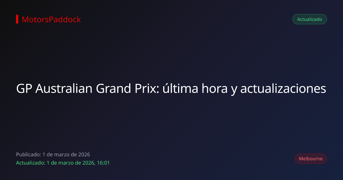 GP Australian Grand Prix: última hora y actualizaciones