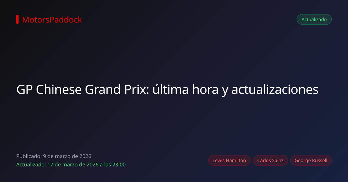 GP Chinese Grand Prix: última hora y actualizaciones