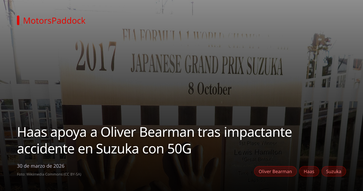 Haas apoya a Oliver Bearman tras impactante accidente en Suzuka con 50G