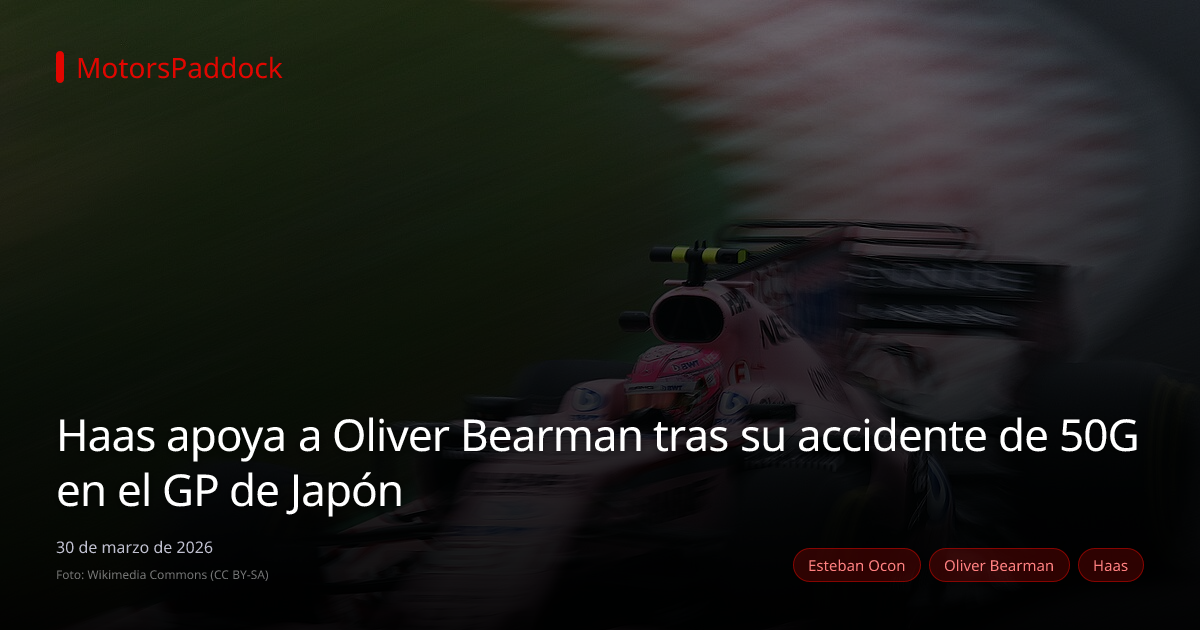 Haas apoya a Oliver Bearman tras su accidente de 50G en el GP de Japón