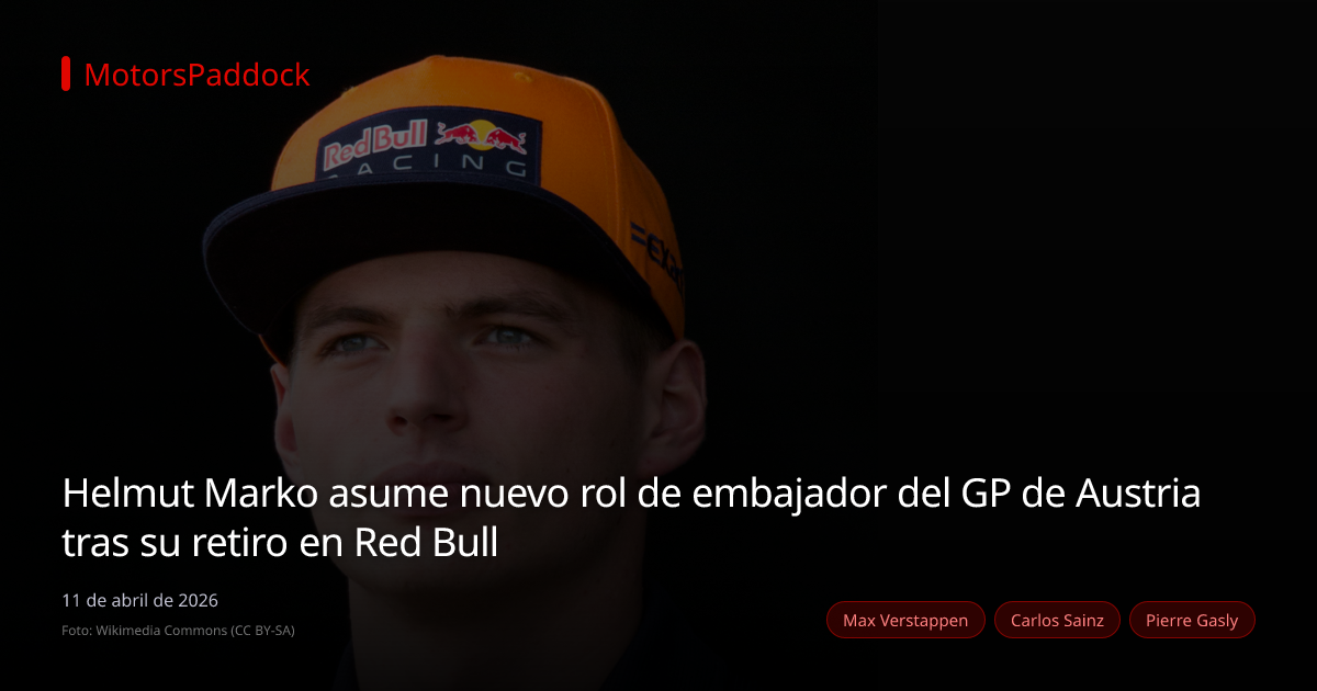Helmut Marko asume nuevo rol de embajador del GP de Austria tras su retiro en Red Bull