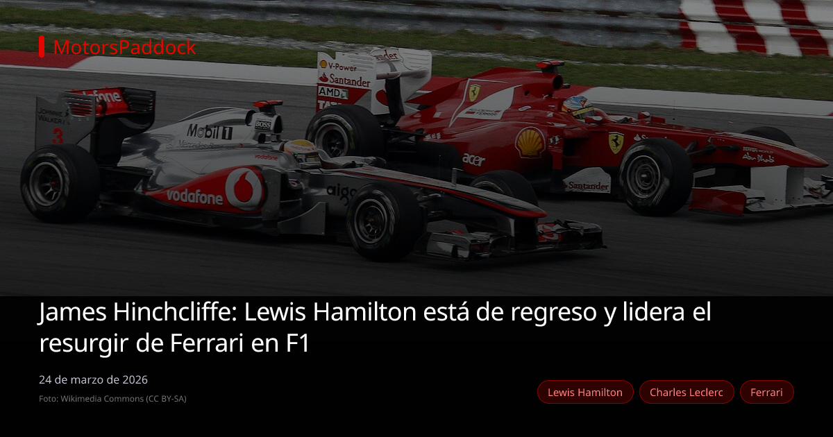 James Hinchcliffe: Lewis Hamilton está de regreso y lidera el resurgir de Ferrari en F1