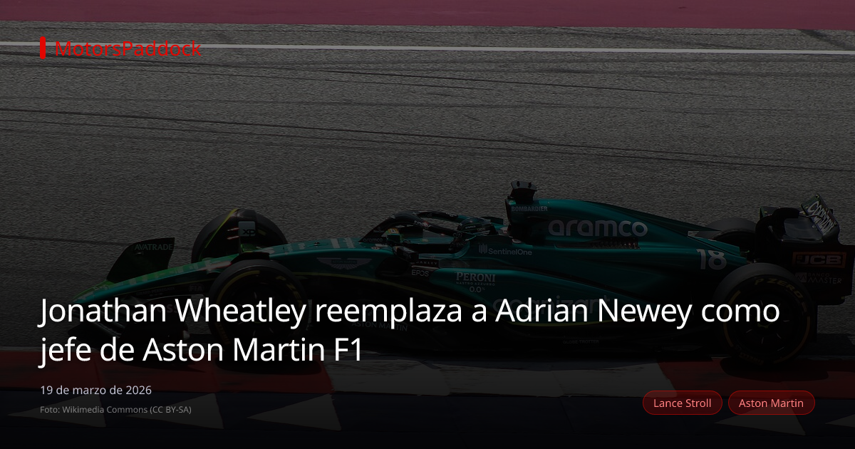 Jonathan Wheatley reemplaza a Adrian Newey como jefe de Aston Martin F1