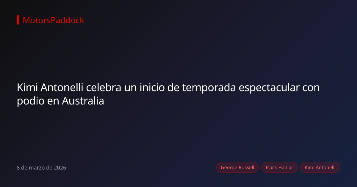 Kimi Antonelli celebra un inicio de temporada espectacular con podio en Australia