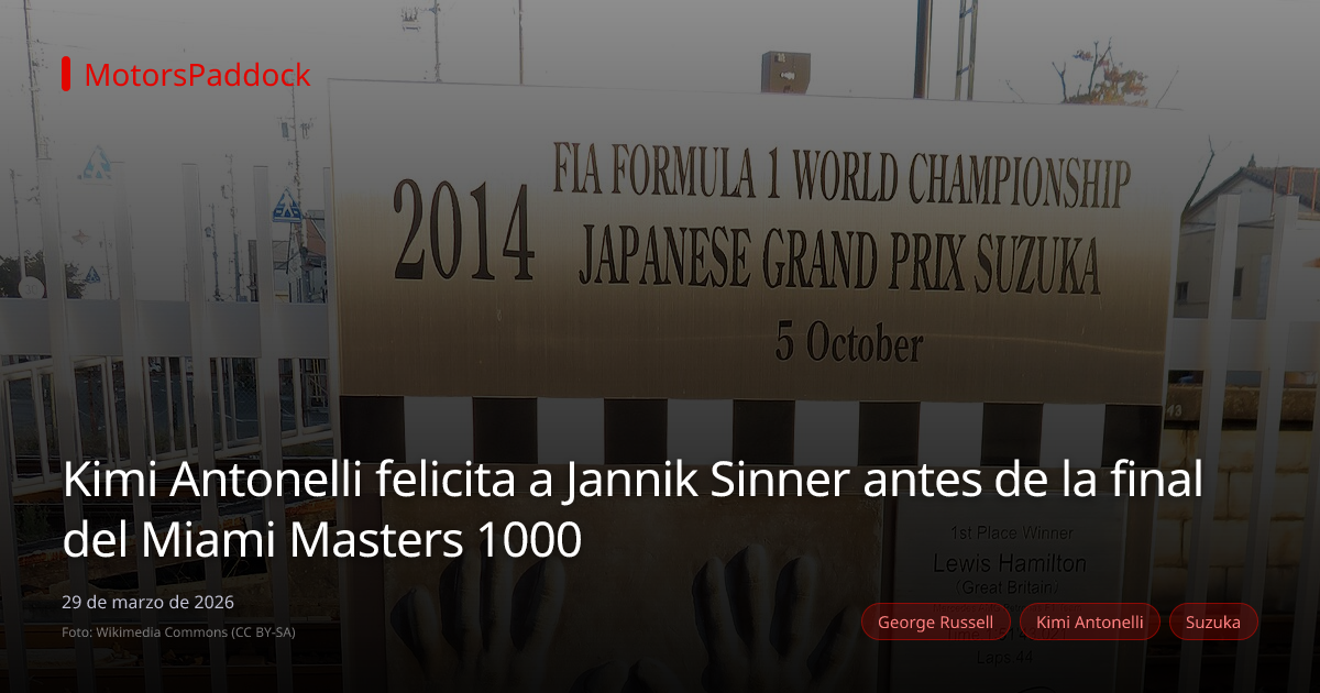Kimi Antonelli felicita a Jannik Sinner antes de la final del Miami Masters 1000