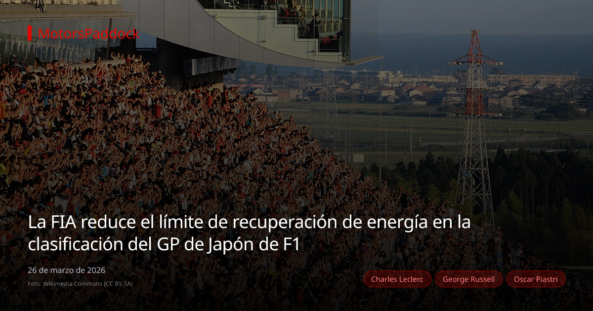 La FIA reduce el límite de recuperación de energía en la clasificación del GP de Japón de F1
