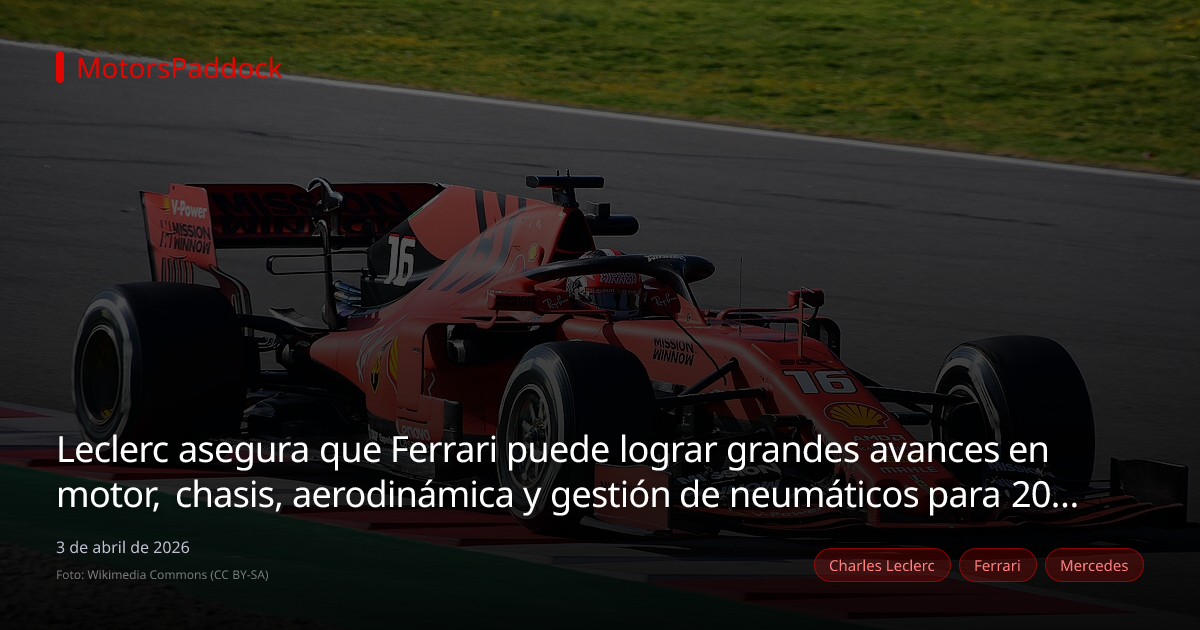 Leclerc asegura que Ferrari puede lograr grandes avances en motor, chasis, aerodinámica y gestión de neumáticos para 2026