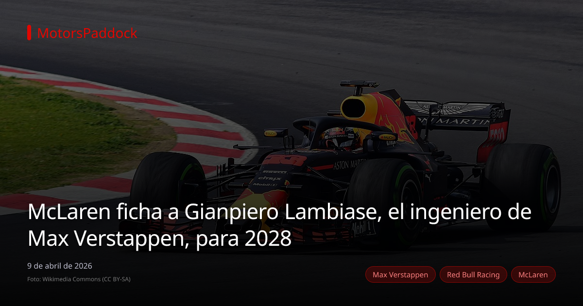 McLaren ficha a Gianpiero Lambiase, el ingeniero de Max Verstappen, para 2028