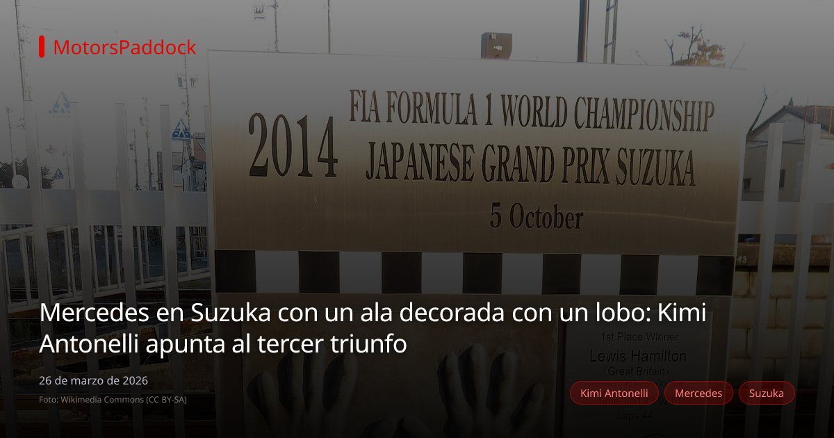 Mercedes en Suzuka con un ala decorada con un lobo: Kimi Antonelli apunta al tercer triunfo