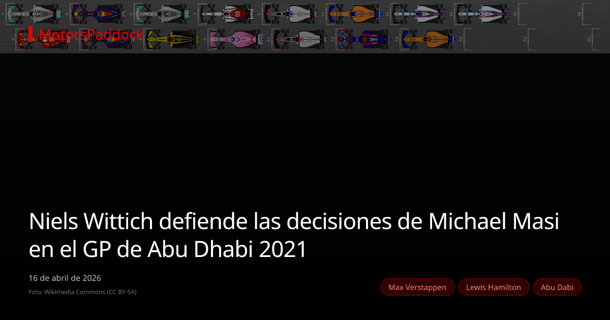 Niels Wittich defiende las decisiones de Michael Masi en el GP de Abu Dhabi 2021