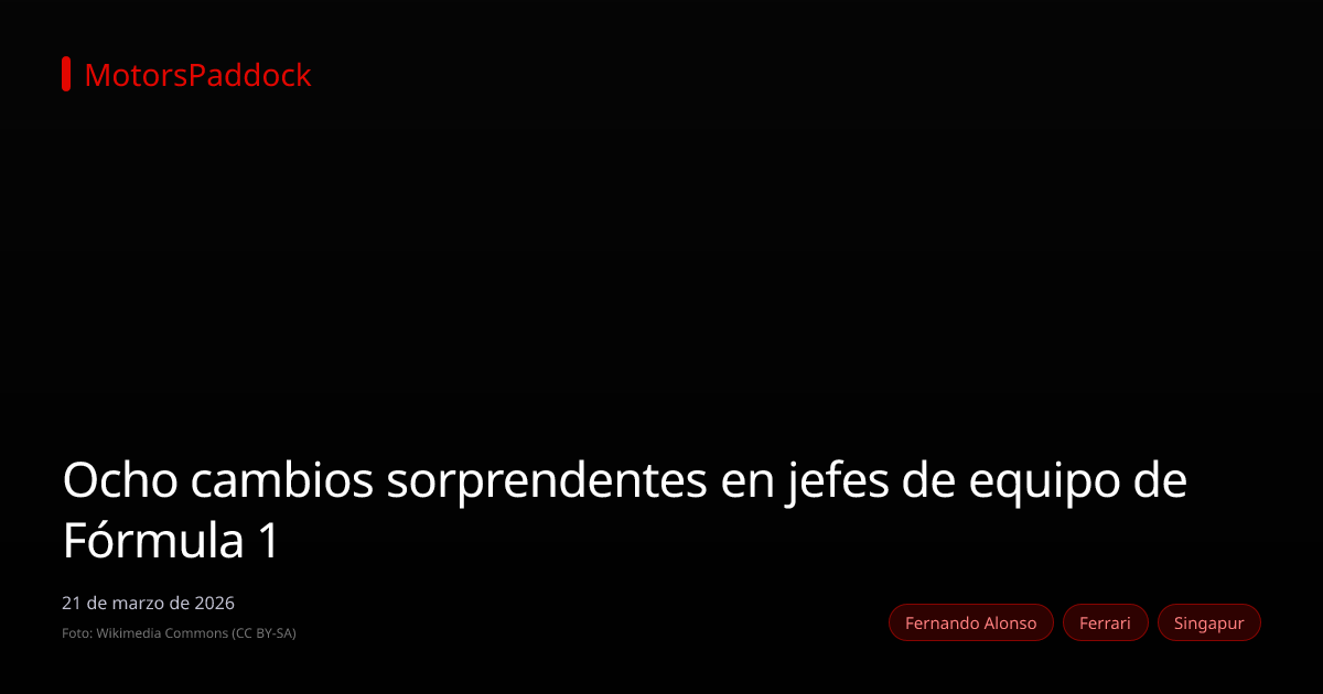 Ocho cambios sorprendentes en jefes de equipo de Fórmula 1