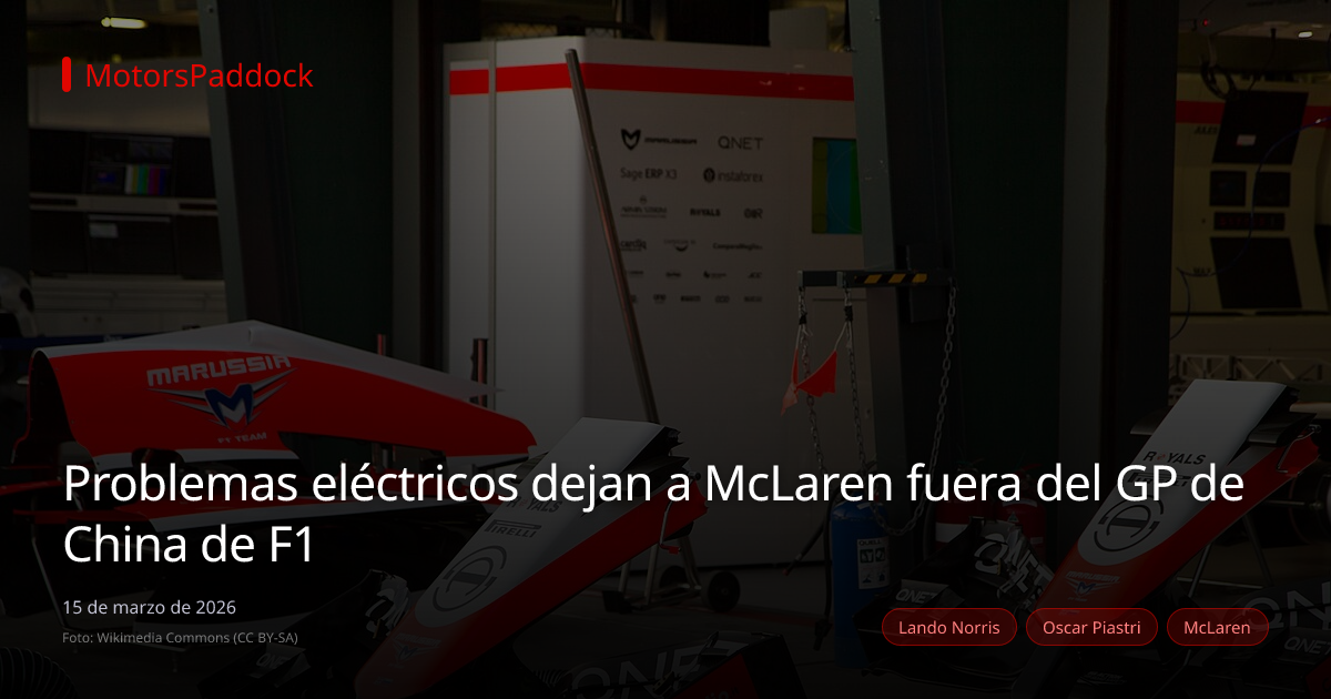 Problemas eléctricos dejan a McLaren fuera del GP de China de F1