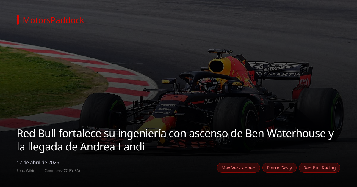 Red Bull fortalece su ingeniería con ascenso de Ben Waterhouse y la llegada de Andrea Landi