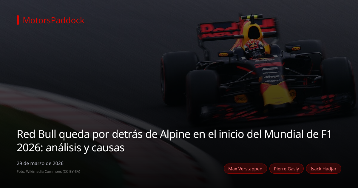 Red Bull queda por detrás de Alpine en el inicio del Mundial de F1 2026: análisis y causas