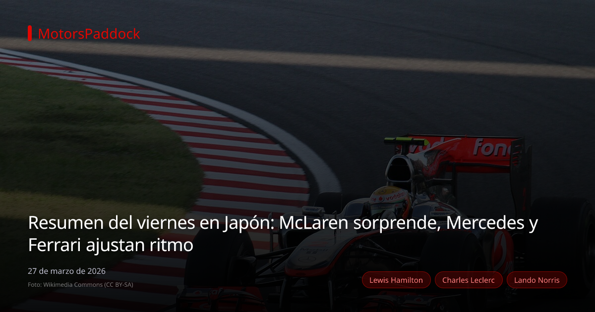 Resumen del viernes en Japón: McLaren sorprende, Mercedes y Ferrari ajustan ritmo