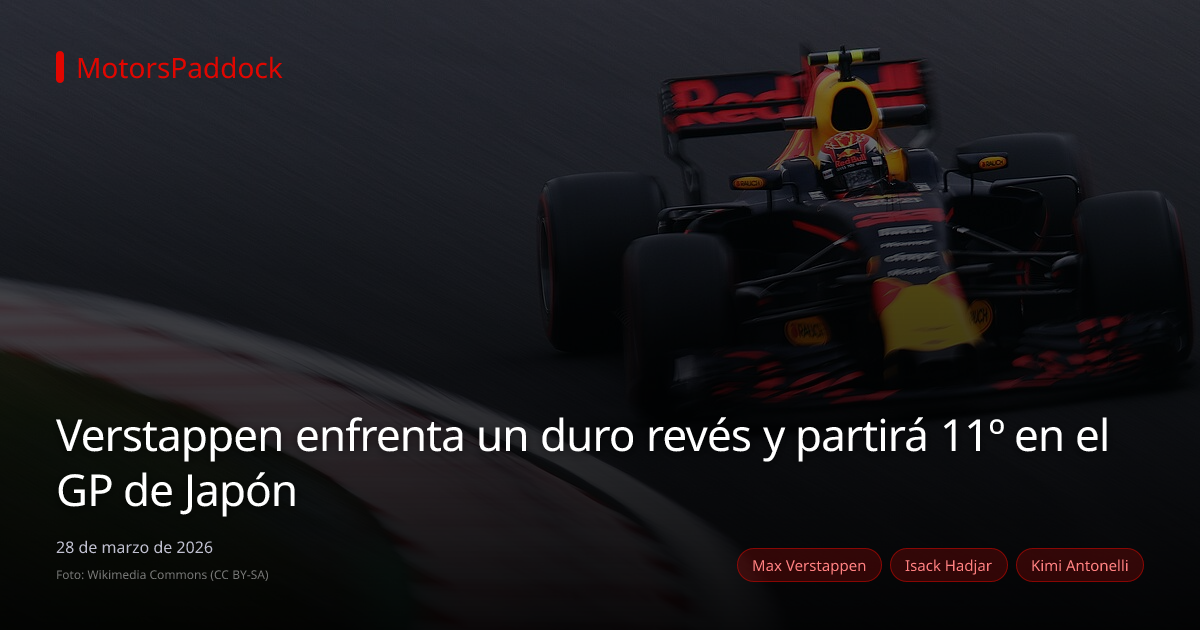 Verstappen enfrenta un duro revés y partirá 11º en el GP de Japón