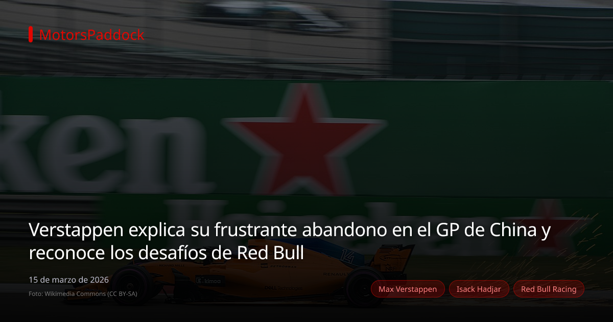 Verstappen explica su frustrante abandono en el GP de China y reconoce los desafíos de Red Bull