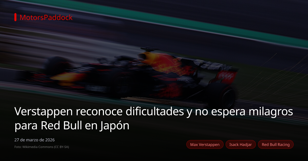Verstappen reconoce dificultades y no espera milagros para Red Bull en Japón